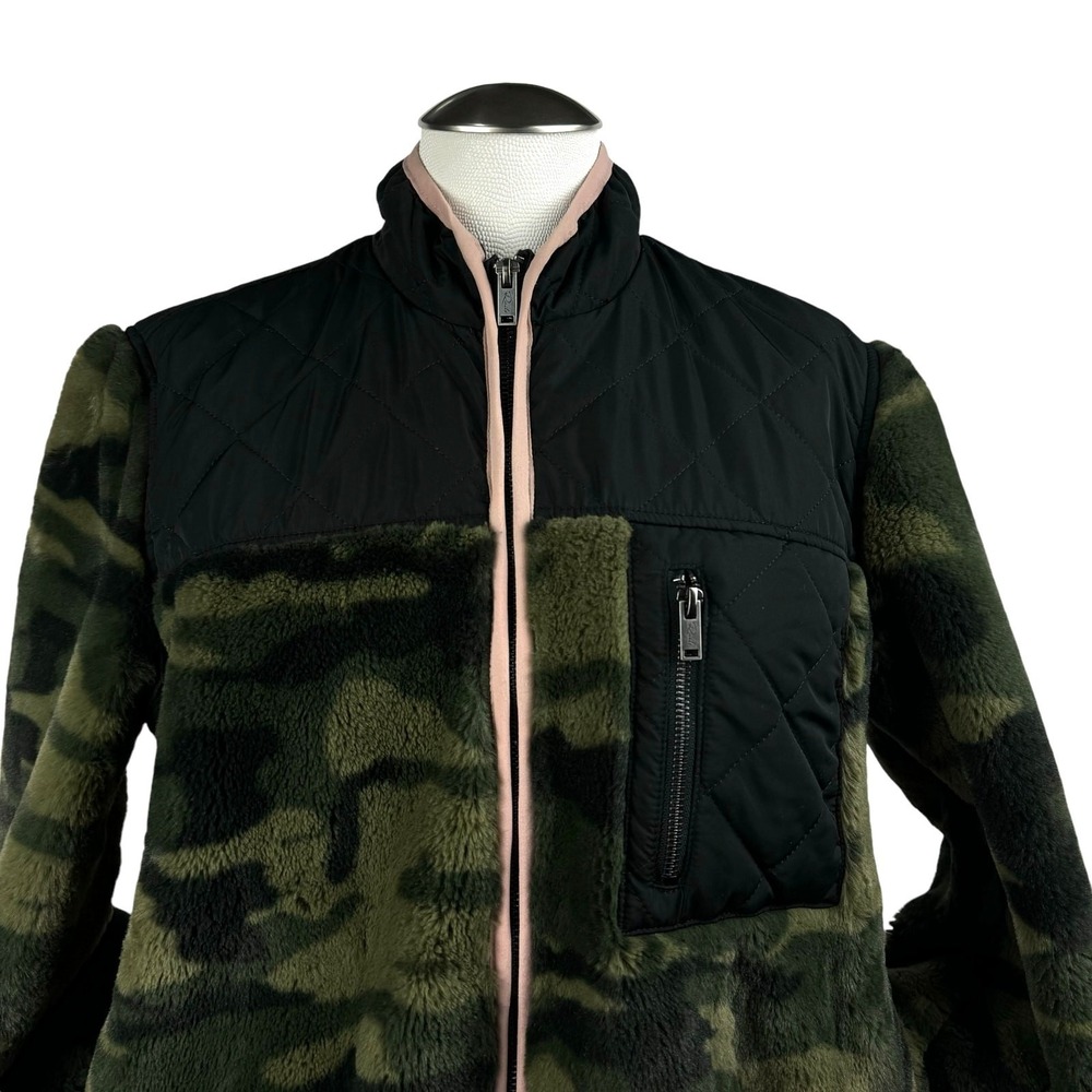 Rails Women's Wesley Jacket Medium Green Camo Black Quilted Fleece Zip-Up Lined - Picture 2 of 10
